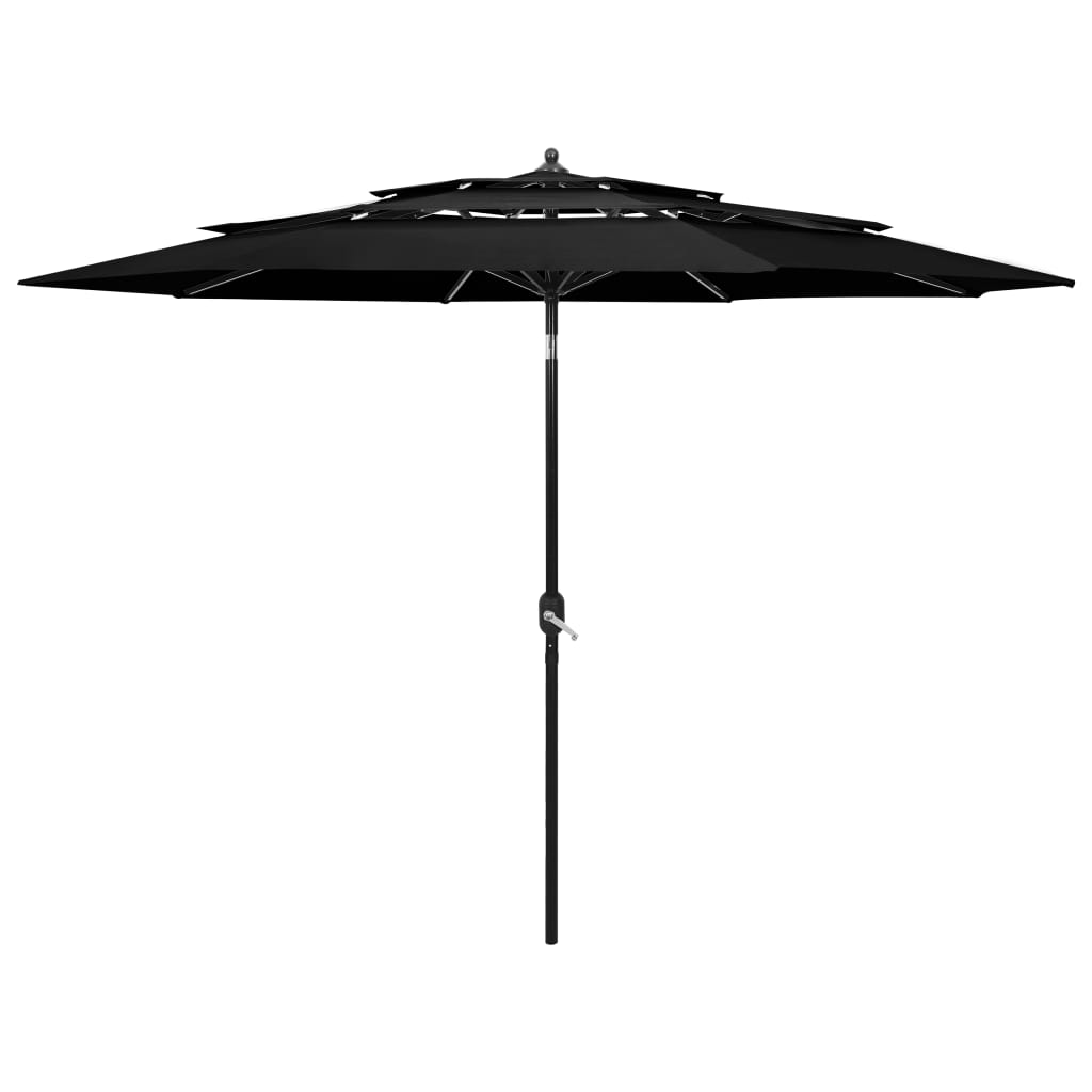 Parasol droit de jardin rond 3m à 3 niveaux | Grecale