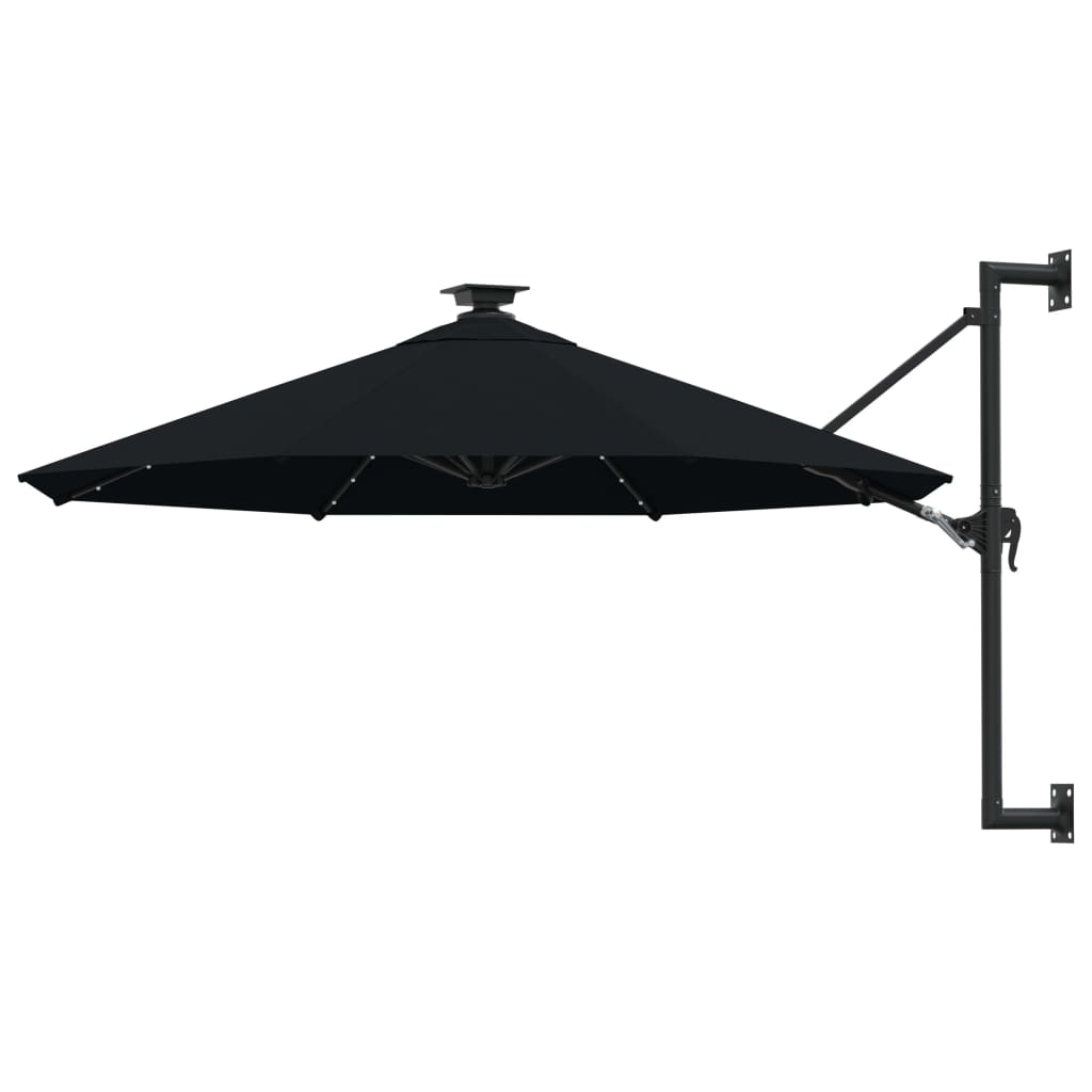Parasol mural rond avec lumières LED 3m | Bora