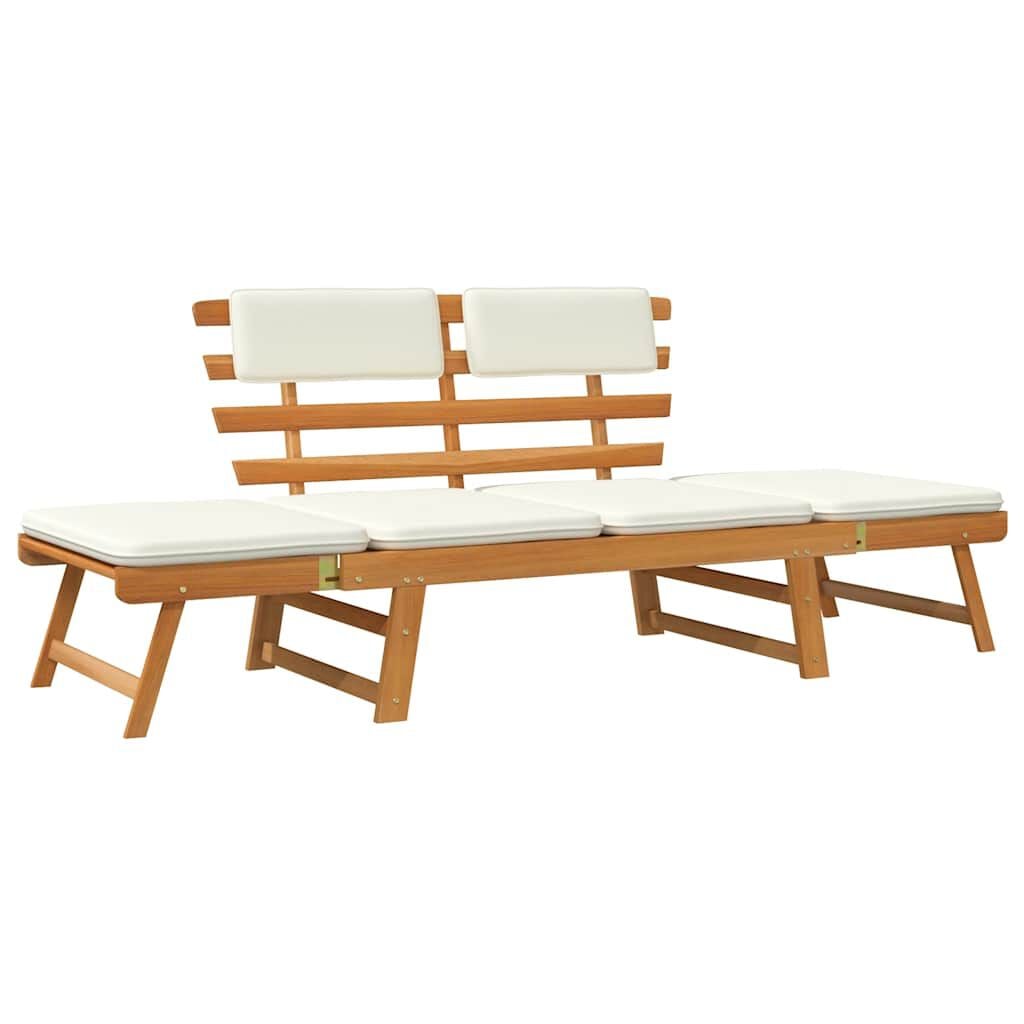 Bain de soleil et banc de jardin convertible en bois d'acacia massif | Taranto