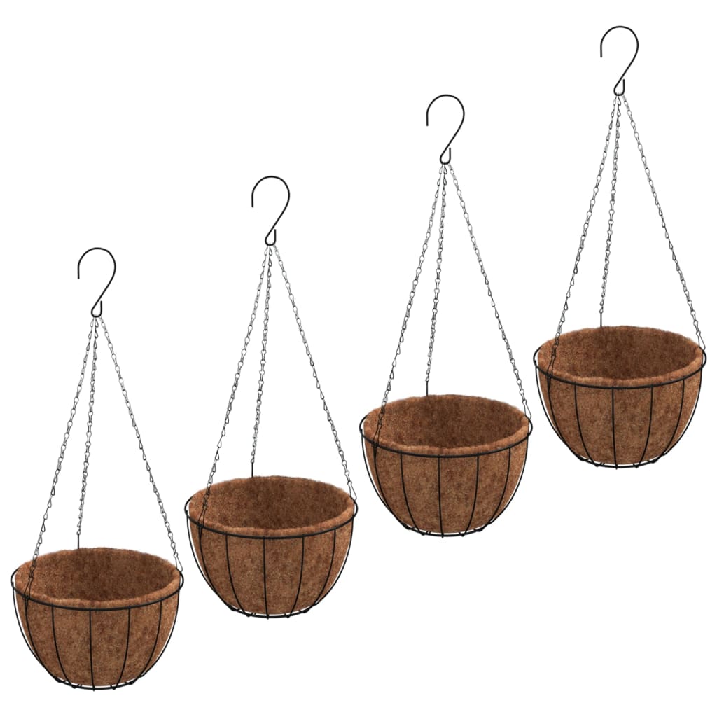 Pot de fleur extérieur suspendu panier coco, lot de 4 | Siracusa
