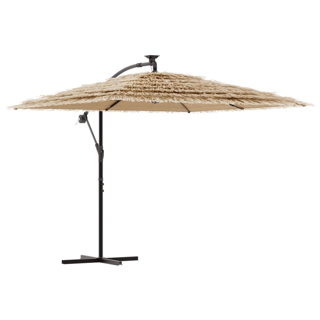 Parasol déporté style paille hawaïen avec LED | Paillote
