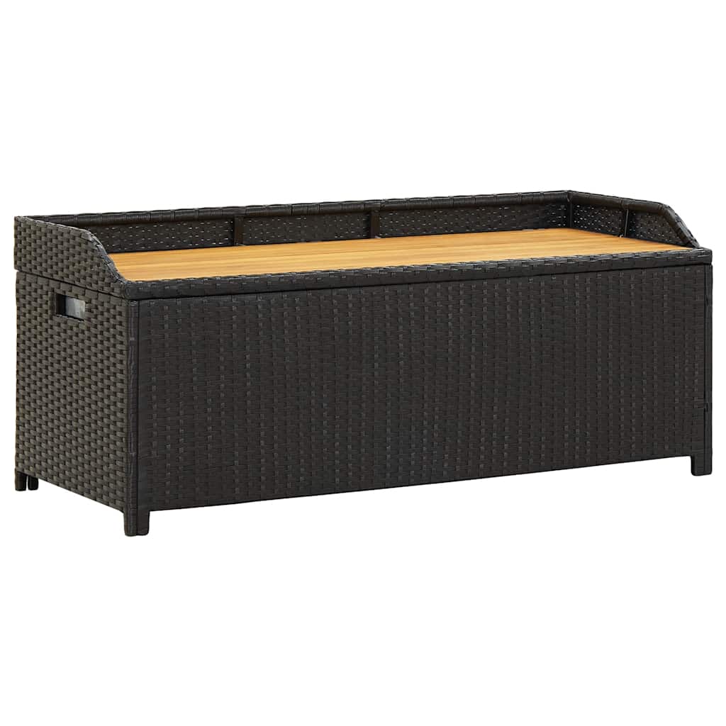Banc coffre de rangement extérieur en résine tressée 120cm | Lecce