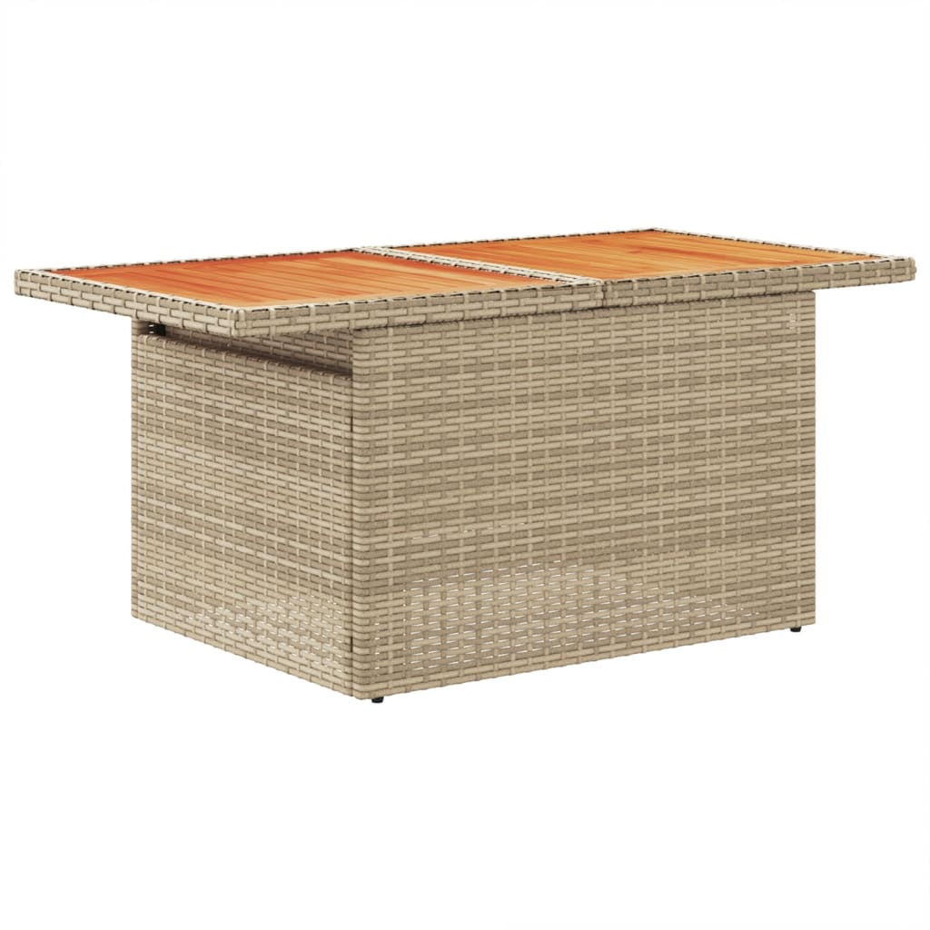 Table de jardin rectangulaire en résine et bois d'acacia | Pisa