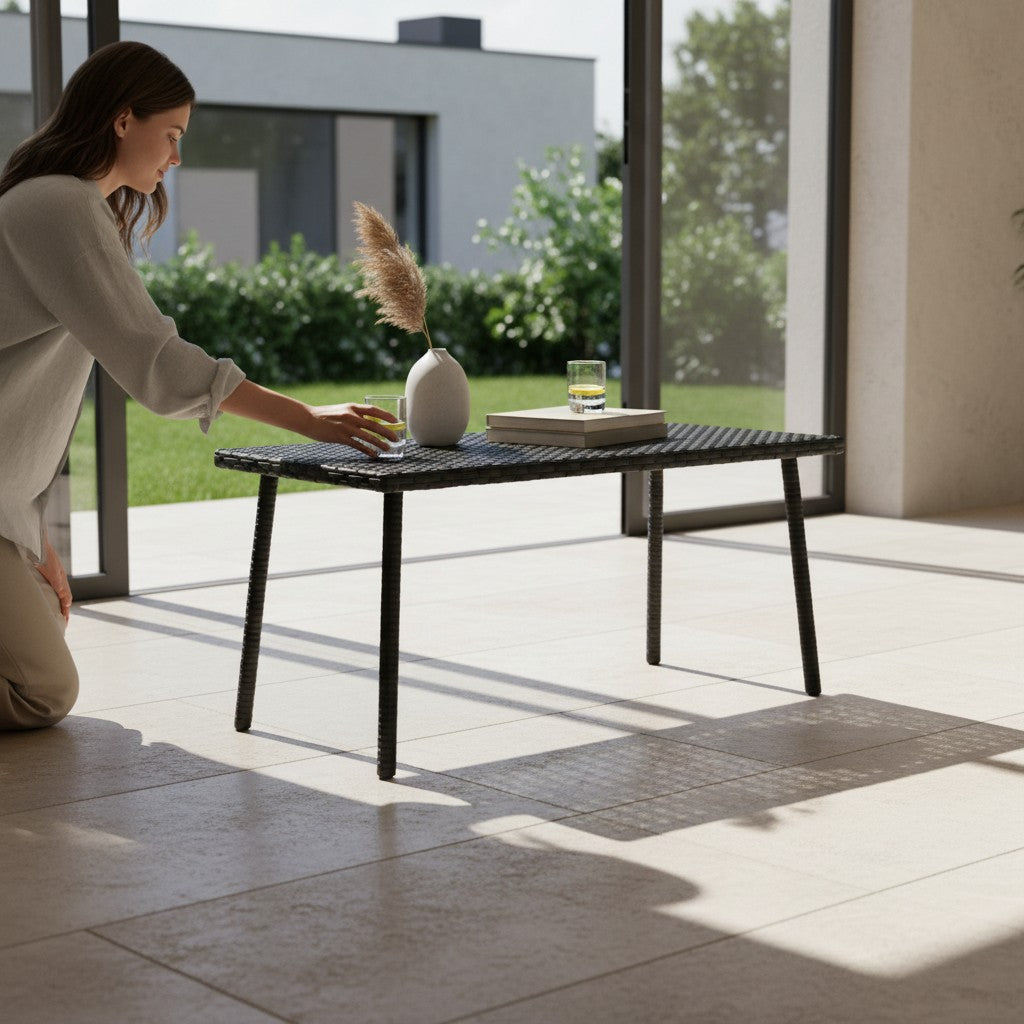 Table basse de jardin en résine tressée | Como