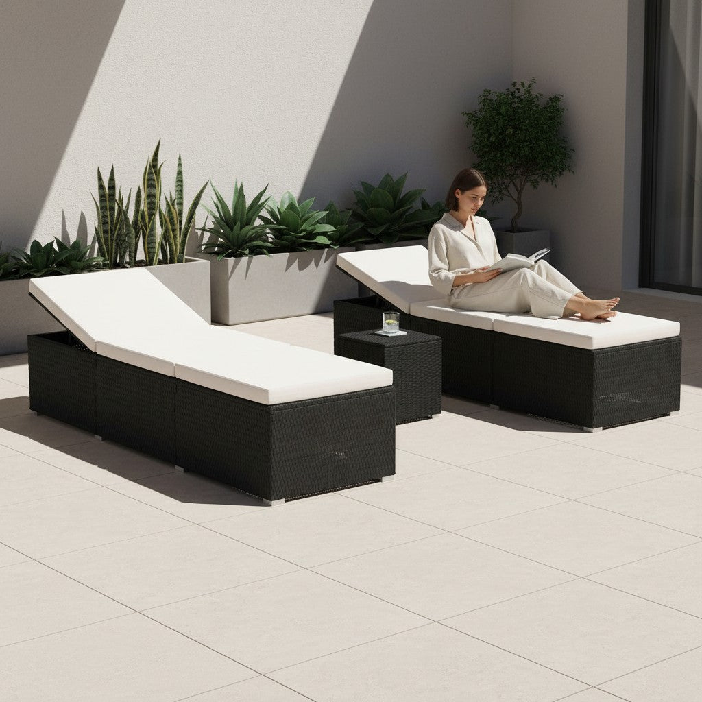 Bain de soleil double de jardin en résine tressée | Murano