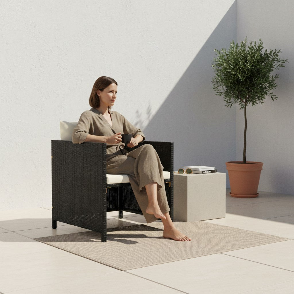 Fauteuil de jardin confortable haut de gamme en résine | Ancona