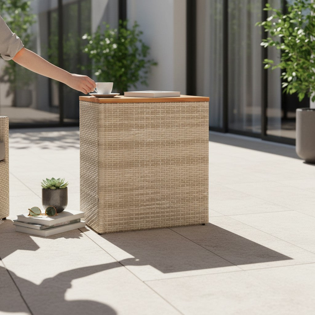 Table d'appoint de jardin design en résine, bois ou verre | Salerno
