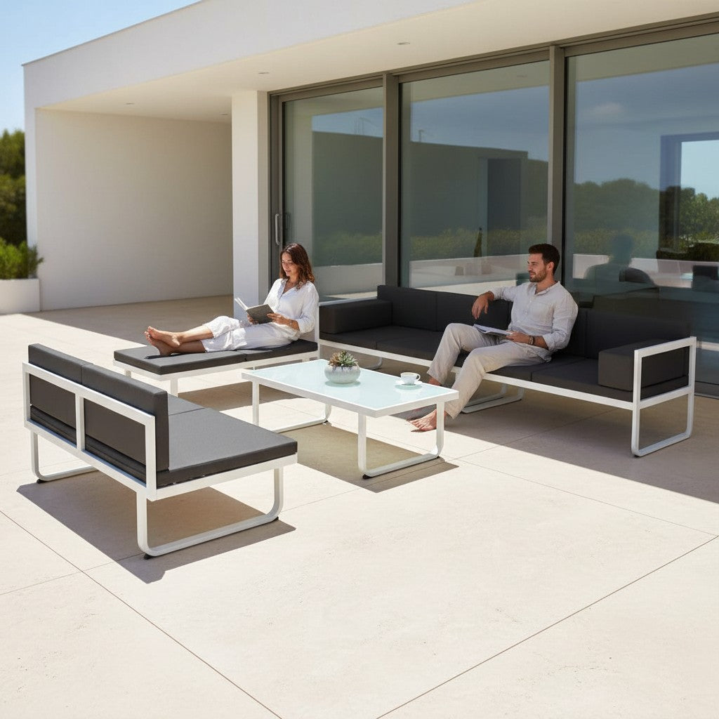 Salon de jardin en aluminium haut de gamme 7 places | Ravello