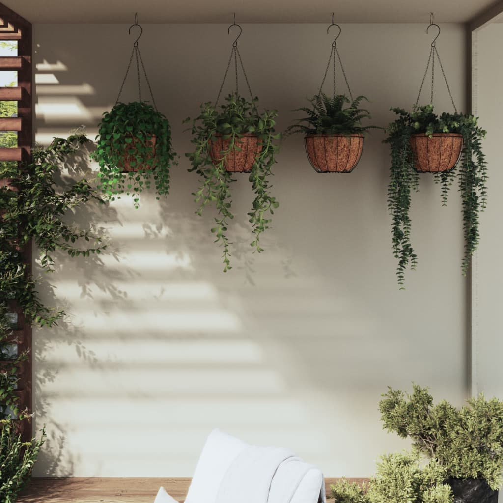 Pot de fleur extérieur suspendu panier coco, lot de 4 | Siracusa