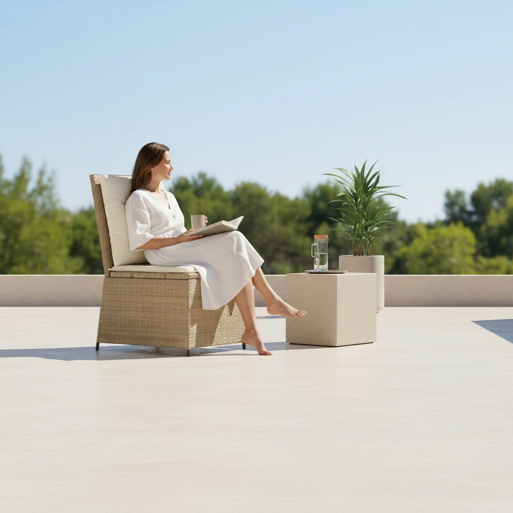 Fauteuil de jardin inclinable et relax en résine tressée | Sorrento