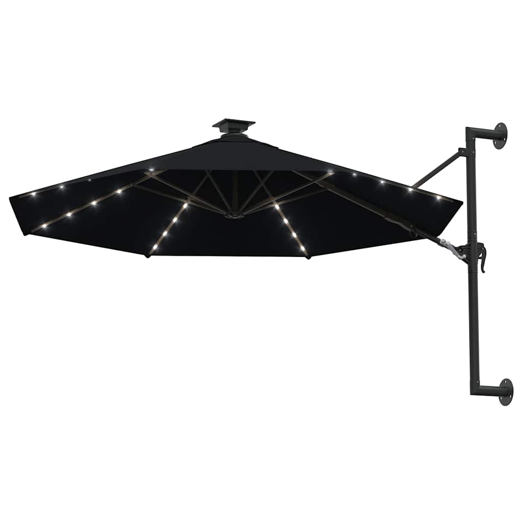 Parasol mural rond avec lumières LED 3m | Bora