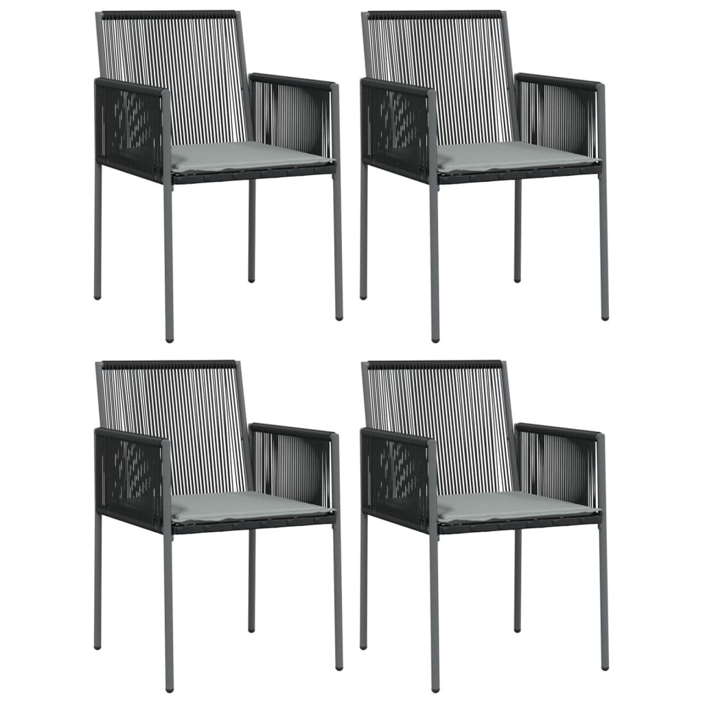 Ensemble table et chaise de jardin en résine tressée noire | Caserta