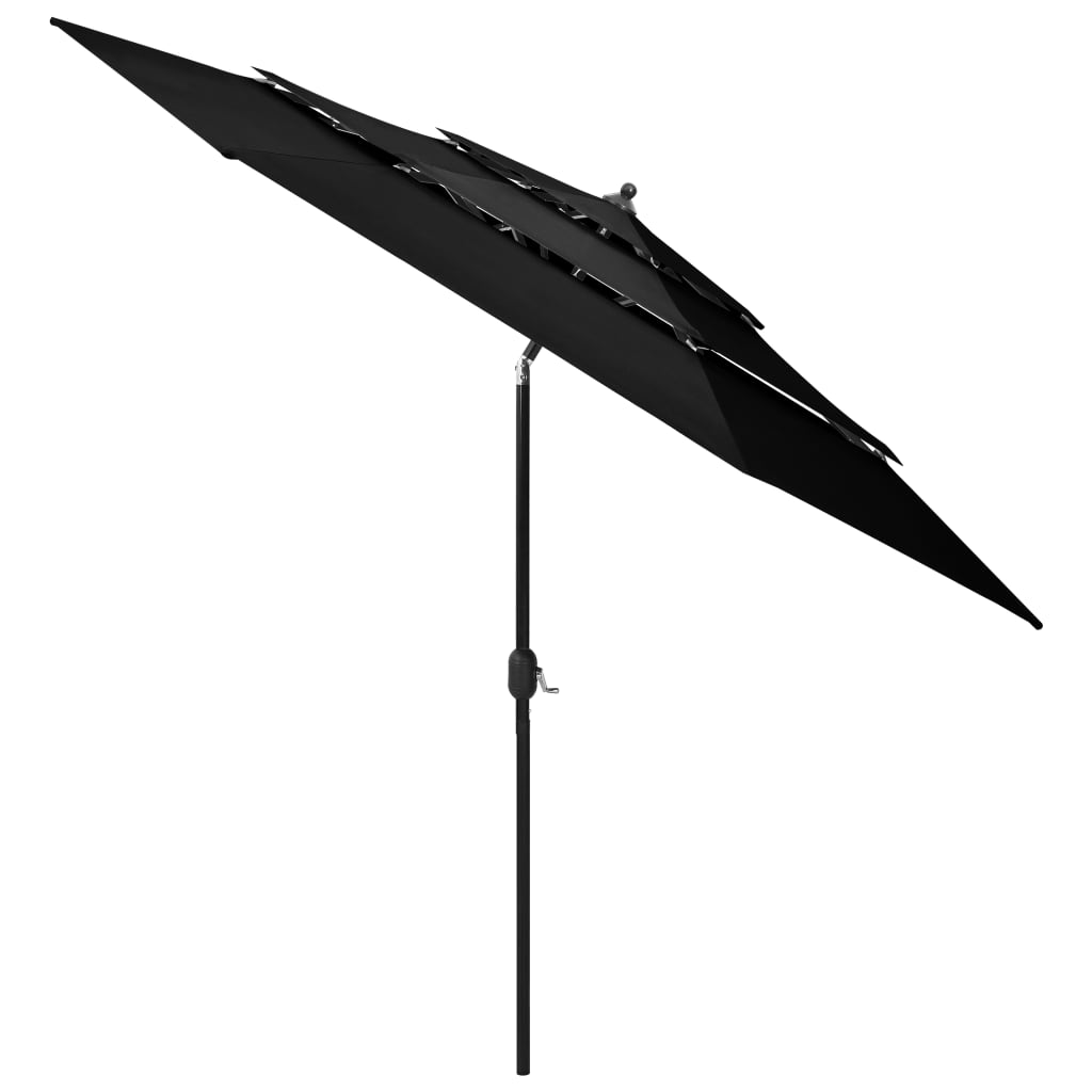 Parasol droit de jardin rond 3m à 3 niveaux | Grecale
