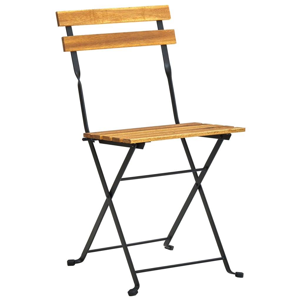 Lot de 4 chaises de jardin pliantes style bistrot en bois d'acacia | Viterbo