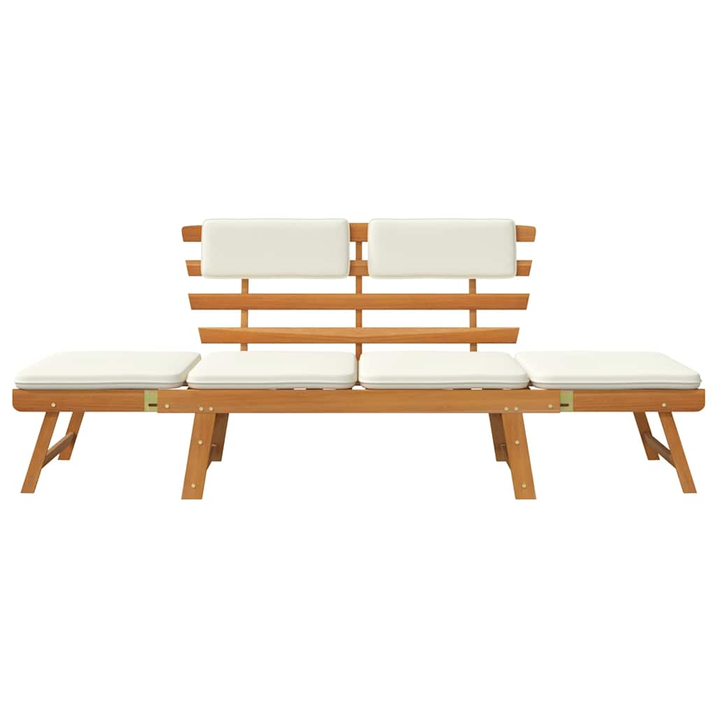 Bain de soleil et banc de jardin convertible en bois d'acacia massif | Taranto