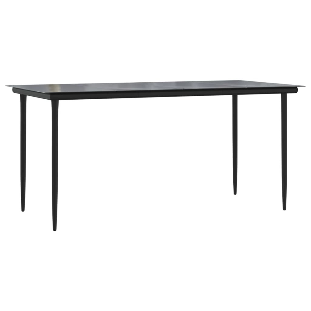 Ensemble table et chaise de jardin en résine tressée noire | Caserta