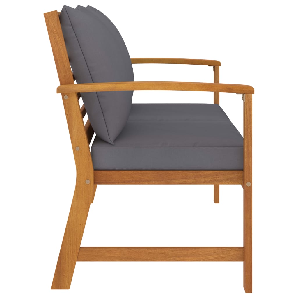 Banc de jardin en bois d'acacia massif avec coussins | Matera