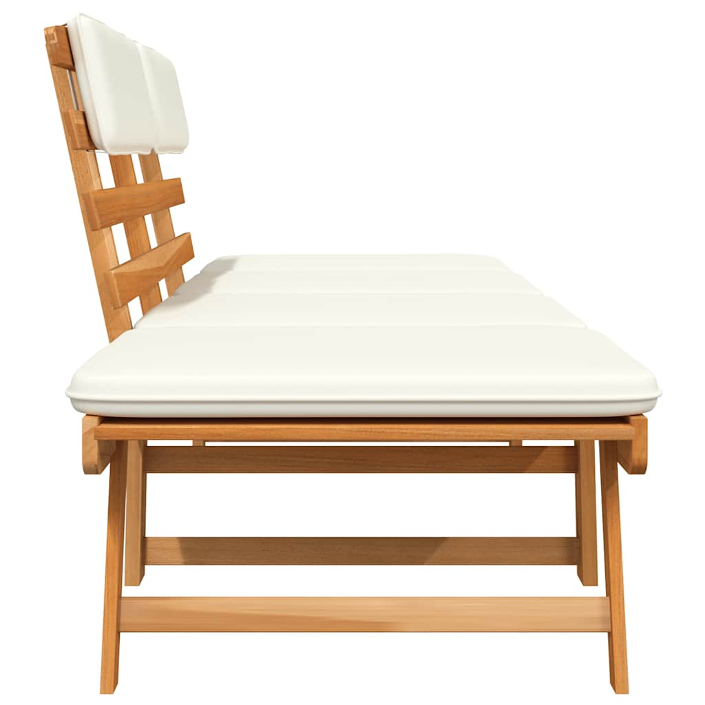 Bain de soleil et banc de jardin convertible en bois d'acacia massif | Taranto