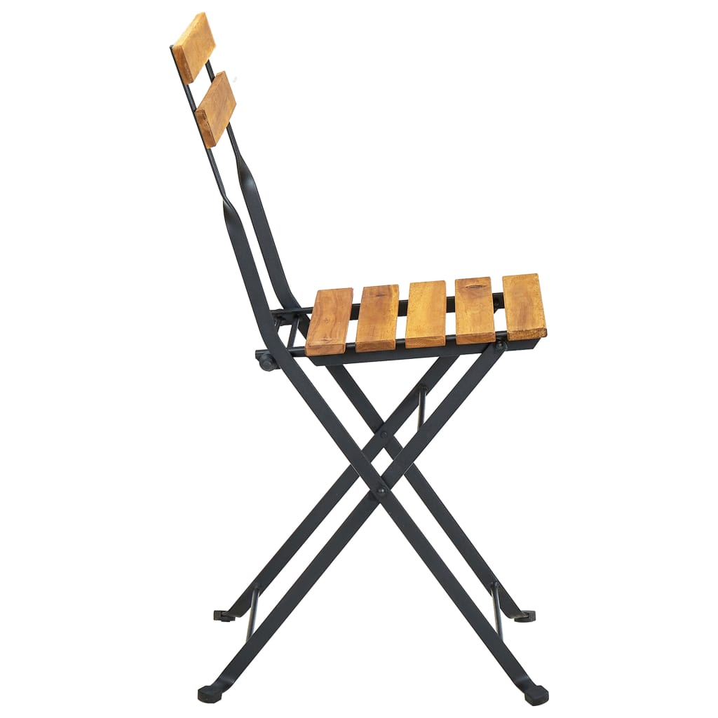 Lot de 4 chaises de jardin pliantes style bistrot en bois d'acacia | Viterbo