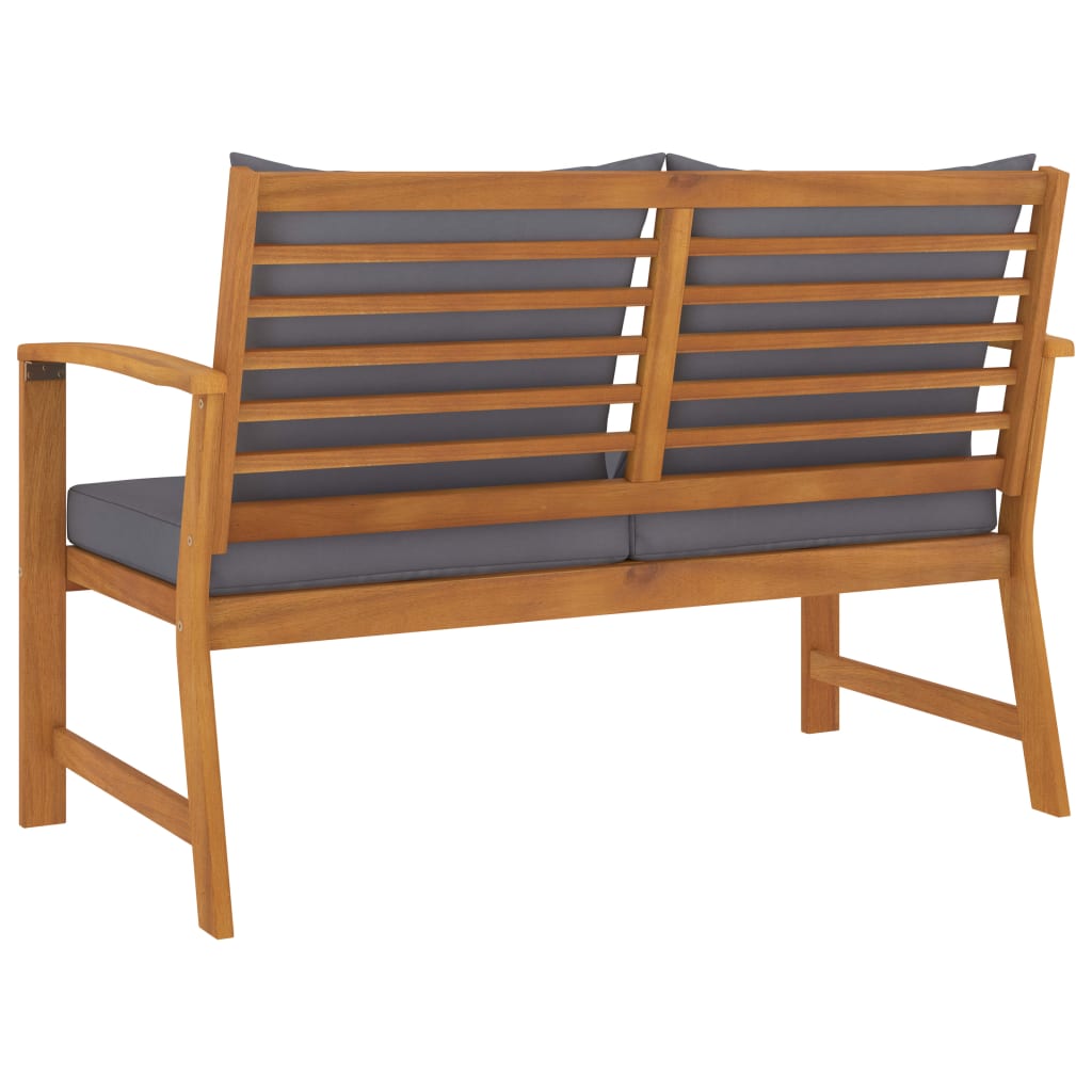 Banc de jardin en bois d'acacia massif avec coussins | Matera