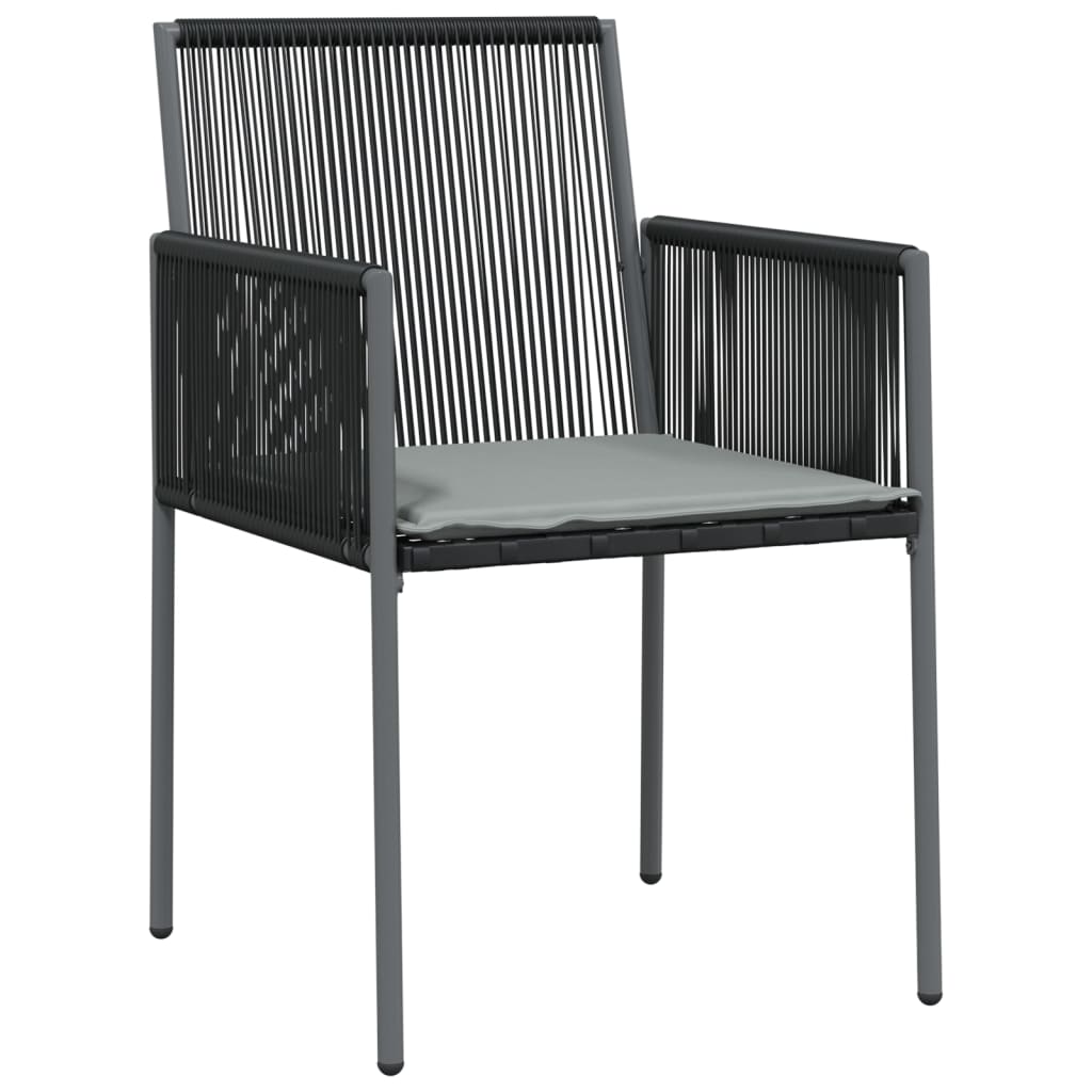 Ensemble table et chaise de jardin en résine tressée noire | Caserta