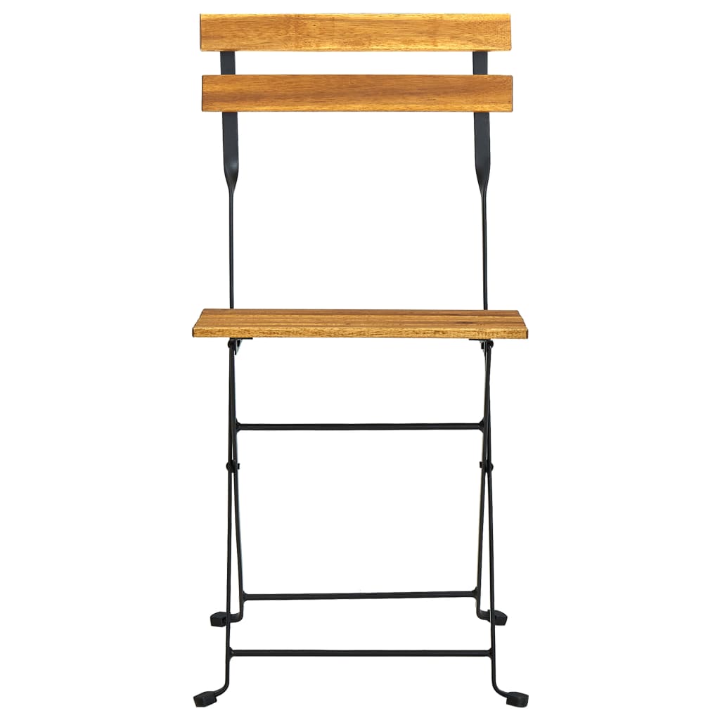 Lot de 4 chaises de jardin pliantes style bistrot en bois d'acacia | Viterbo