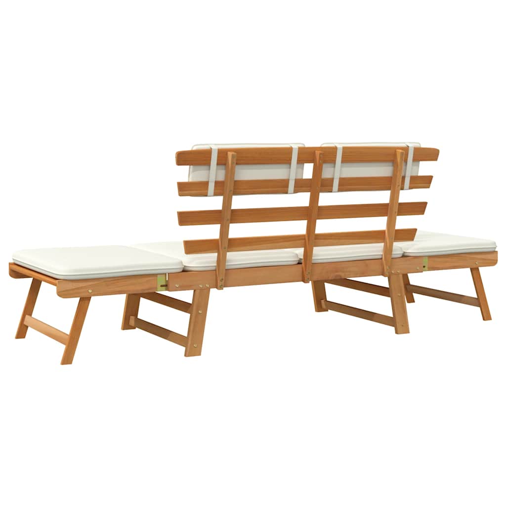 Bain de soleil et banc de jardin convertible en bois d'acacia massif | Taranto