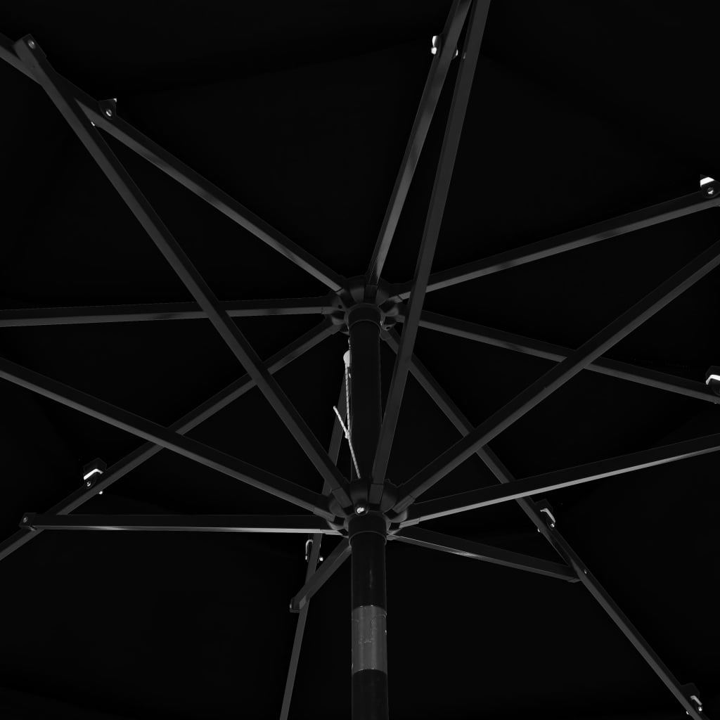 Parasol droit de jardin rond 3m à 3 niveaux | Grecale