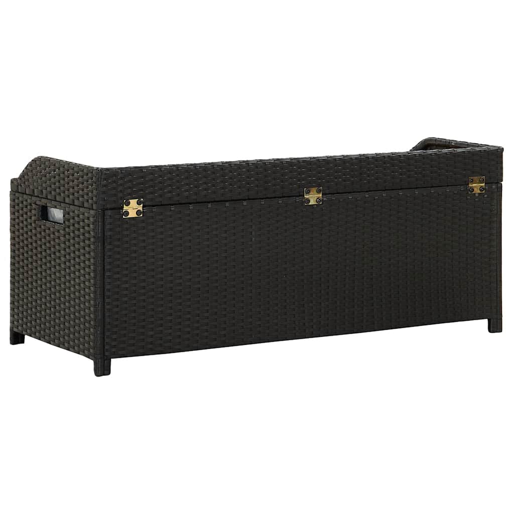 Banc coffre de rangement extérieur en résine tressée 120cm | Lecce