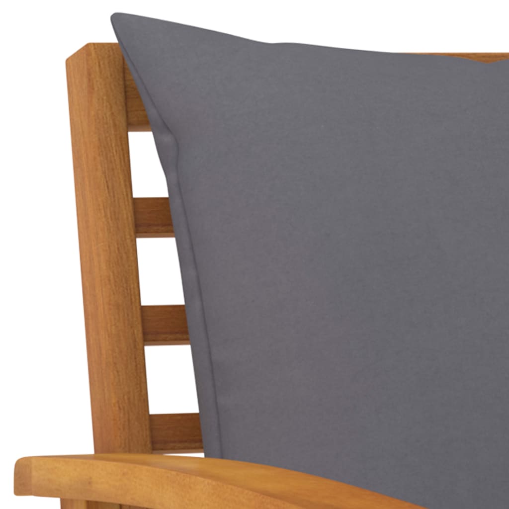 Banc de jardin en bois d'acacia massif avec coussins | Matera