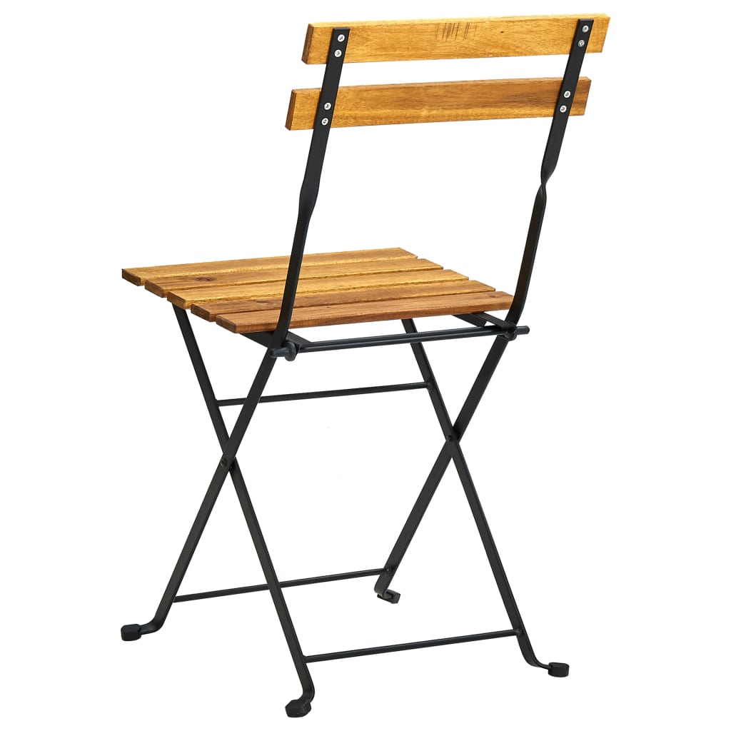 Lot de 4 chaises de jardin pliantes style bistrot en bois d'acacia | Viterbo