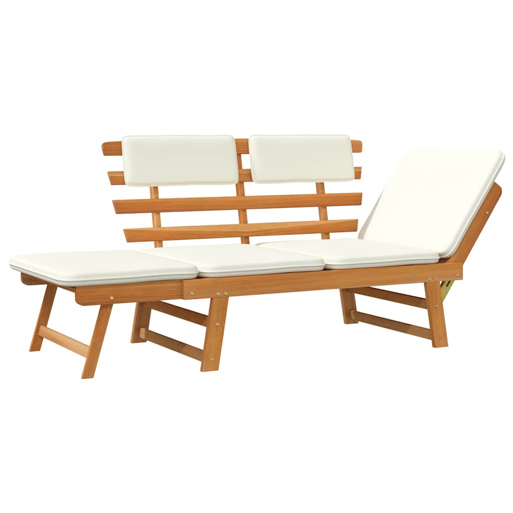 Bain de soleil et banc de jardin convertible en bois d'acacia massif | Taranto