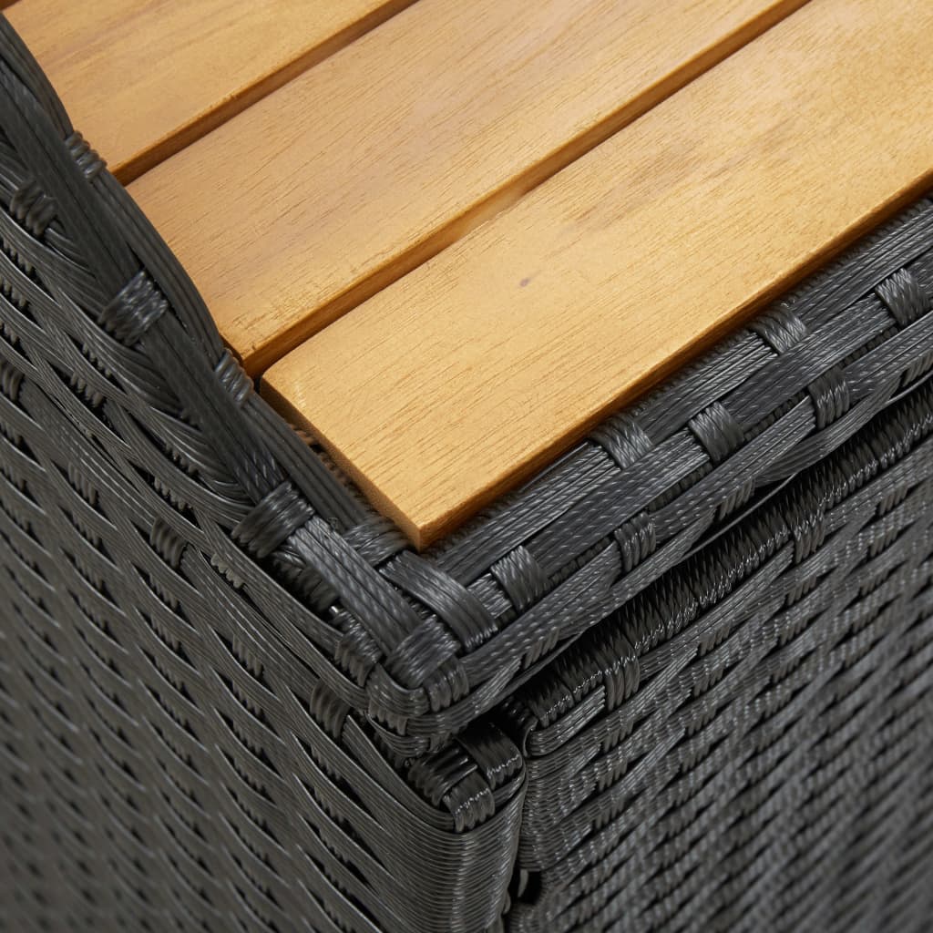 Banc coffre de rangement extérieur en résine tressée 120cm | Lecce