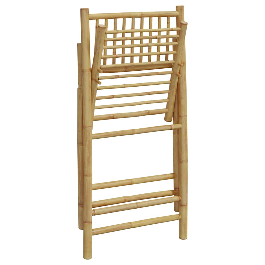 Lot de 2 chaises de jardin pliantes style bistrot en bois de bambou avec coussins | Catania