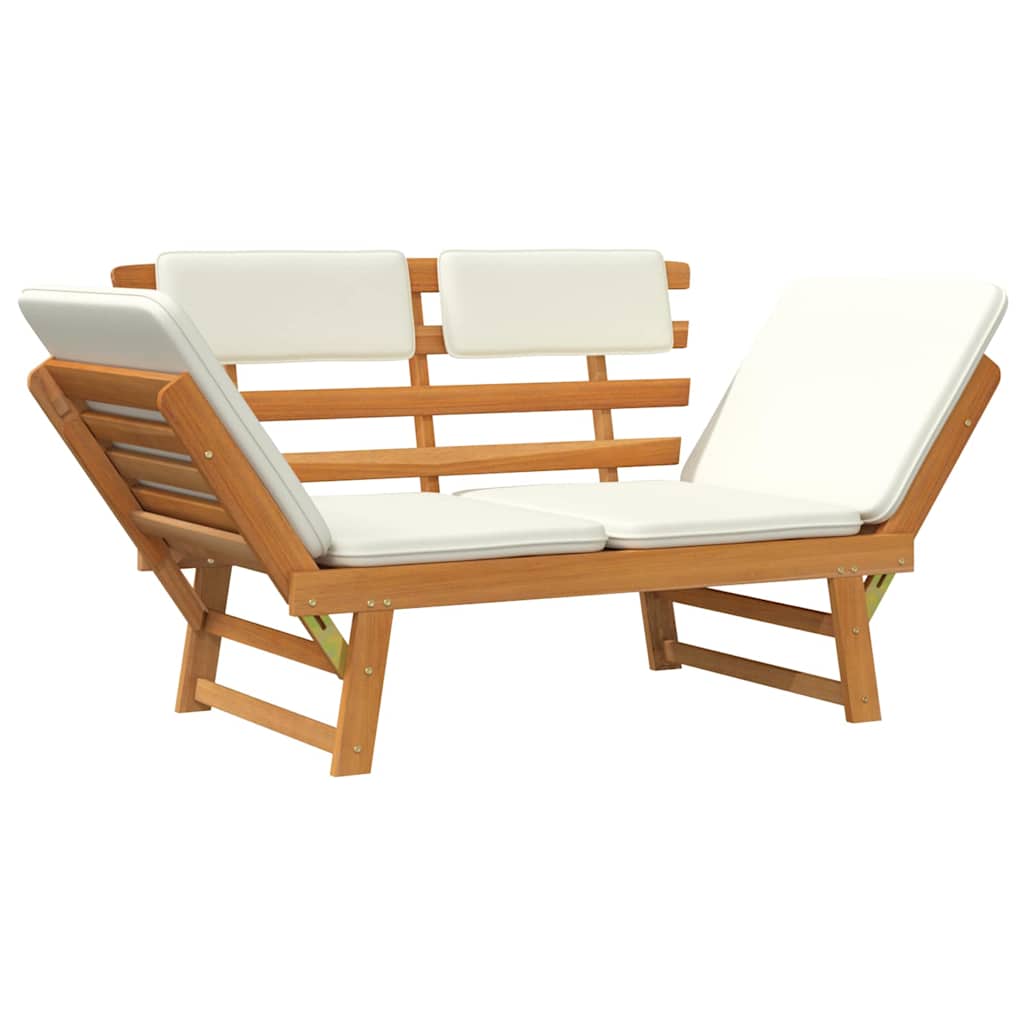 Bain de soleil et banc de jardin convertible en bois d'acacia massif | Taranto