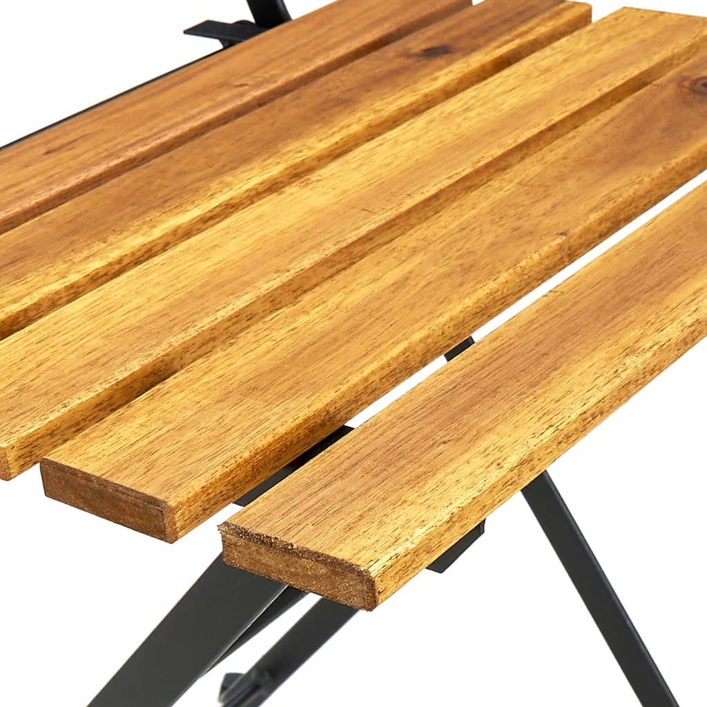 Lot de 4 chaises de jardin pliantes style bistrot en bois d'acacia | Viterbo