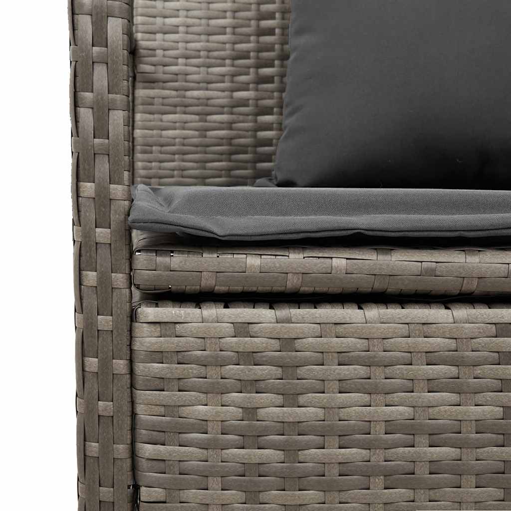 Banc de rangement de jardin en résine tressée avec coussins | Bari