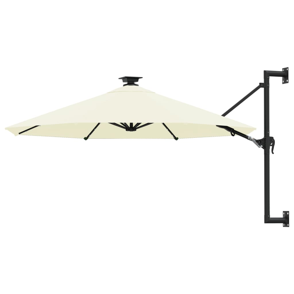 Parasol mural rond avec lumières LED 3m | Bora