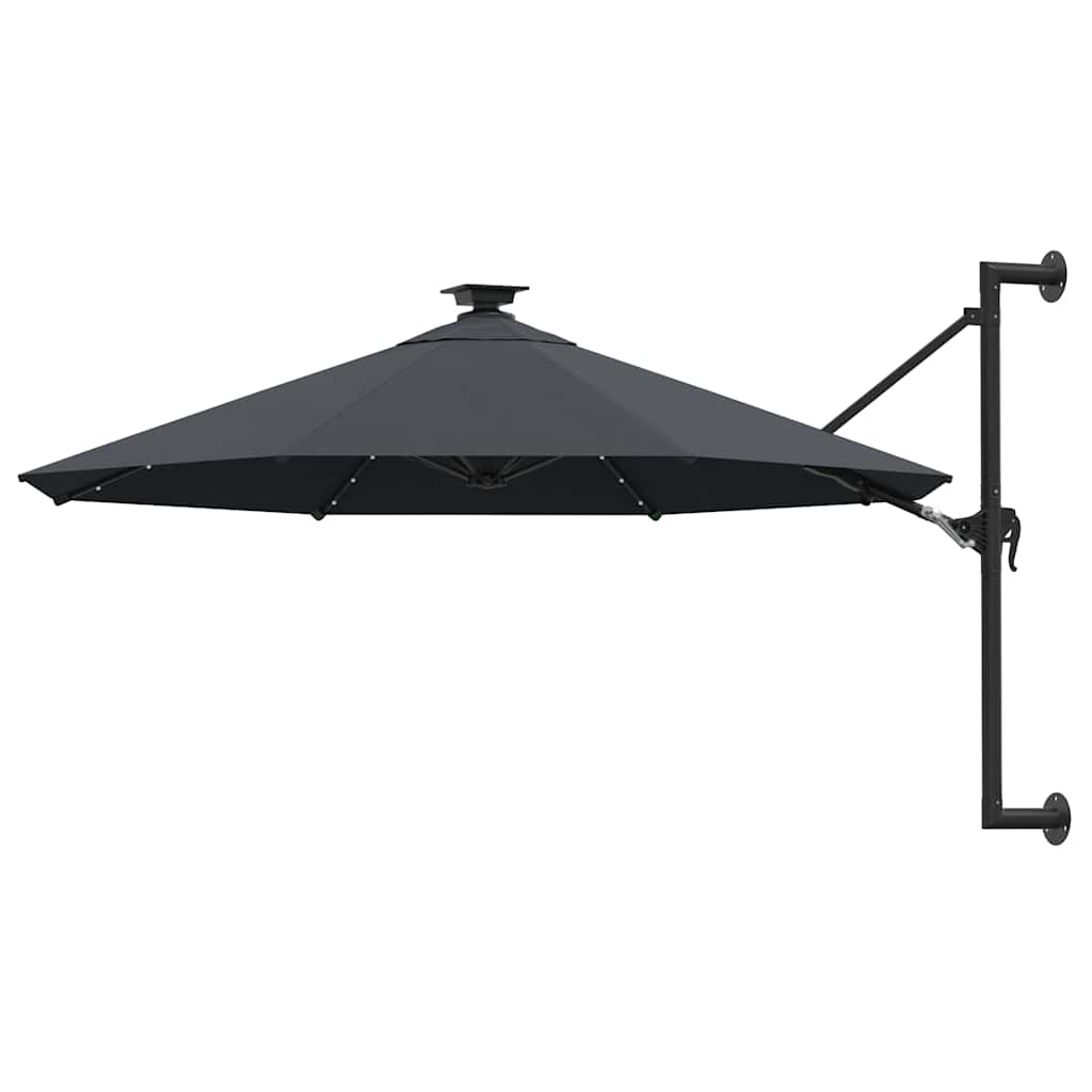 Parasol mural rond avec lumières LED 3m | Bora