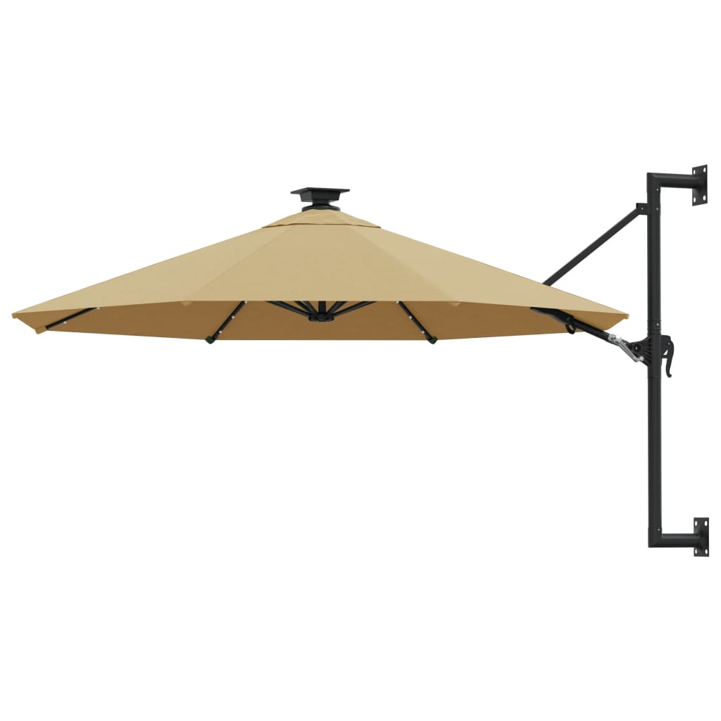 Parasol mural rond avec lumières LED 3m | Bora