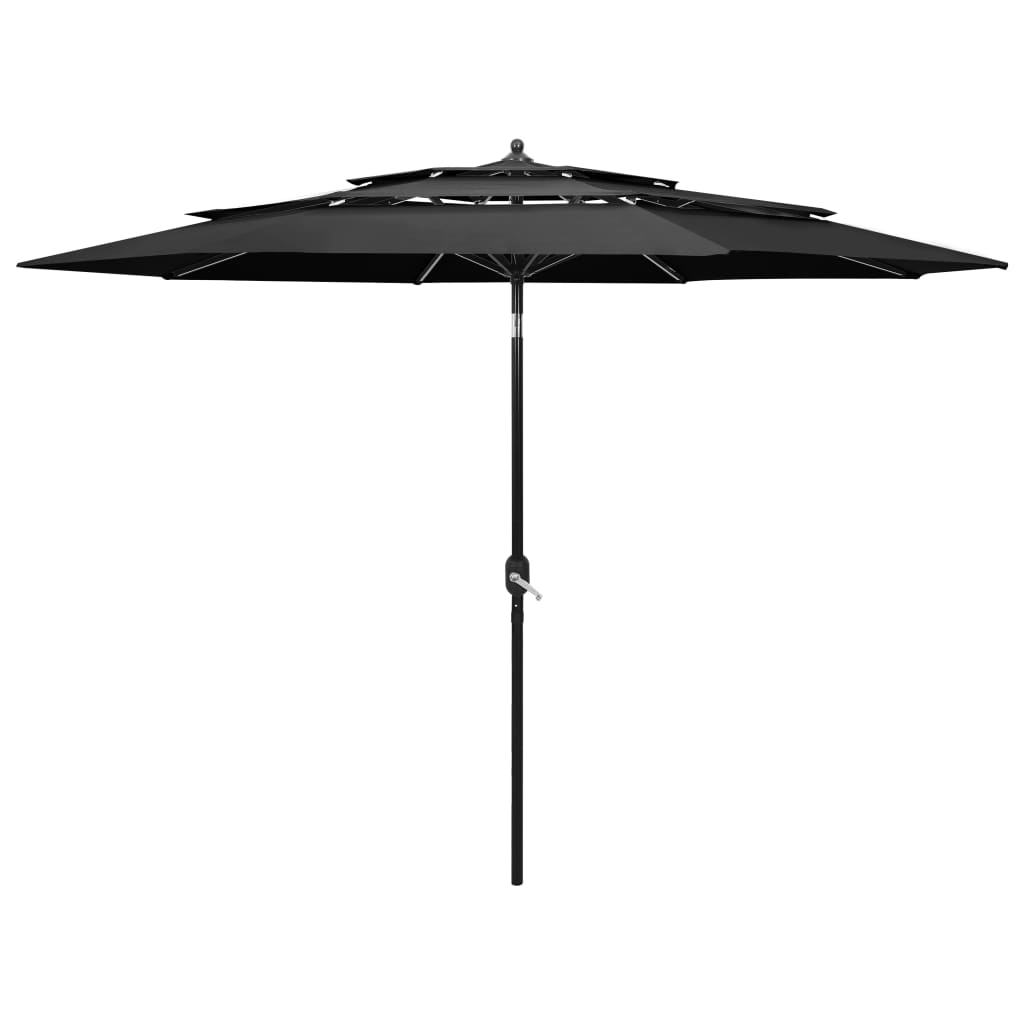 Parasol droit de jardin rond 3m à 3 niveaux | Grecale