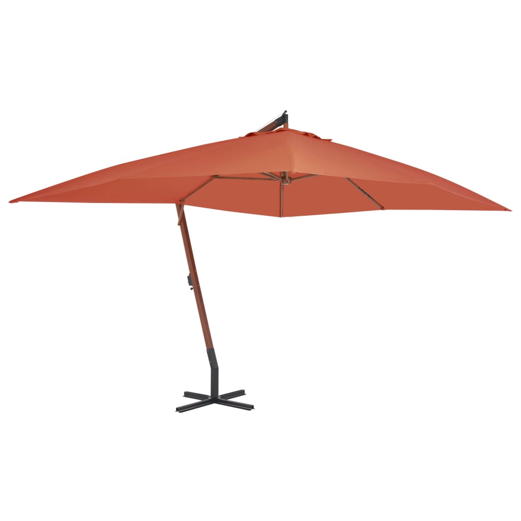 Parasol déporté rectangulaire en bois 4x3 m | Sirocco
