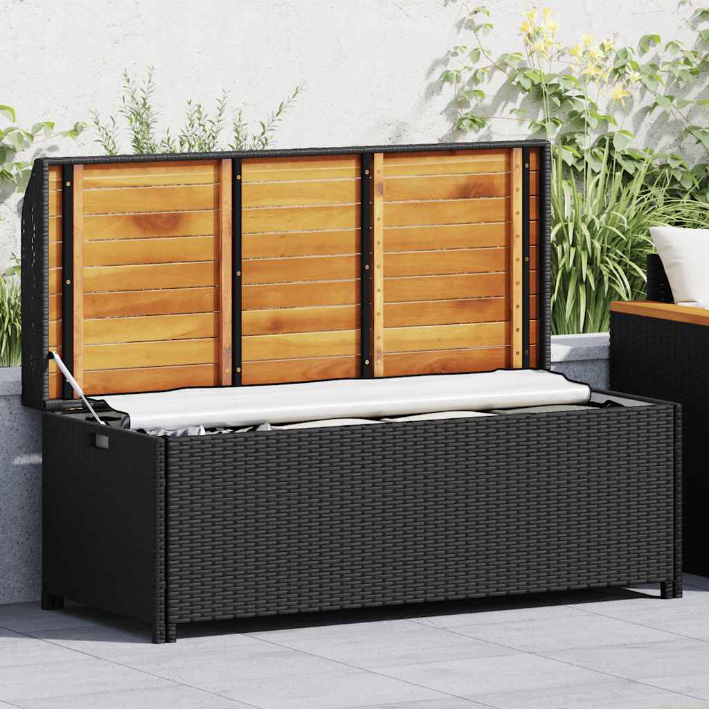 Banc coffre de rangement extérieur en résine tressée 120cm | Lecce