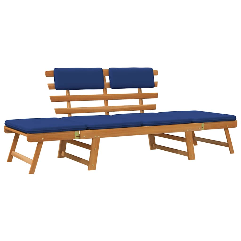 Bain de soleil et banc de jardin convertible en bois d'acacia massif | Taranto