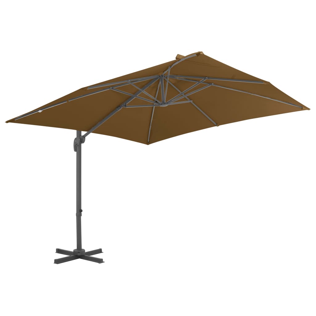 Parasol déporté carré en aluminium rotatif 3x3 m | Mistral