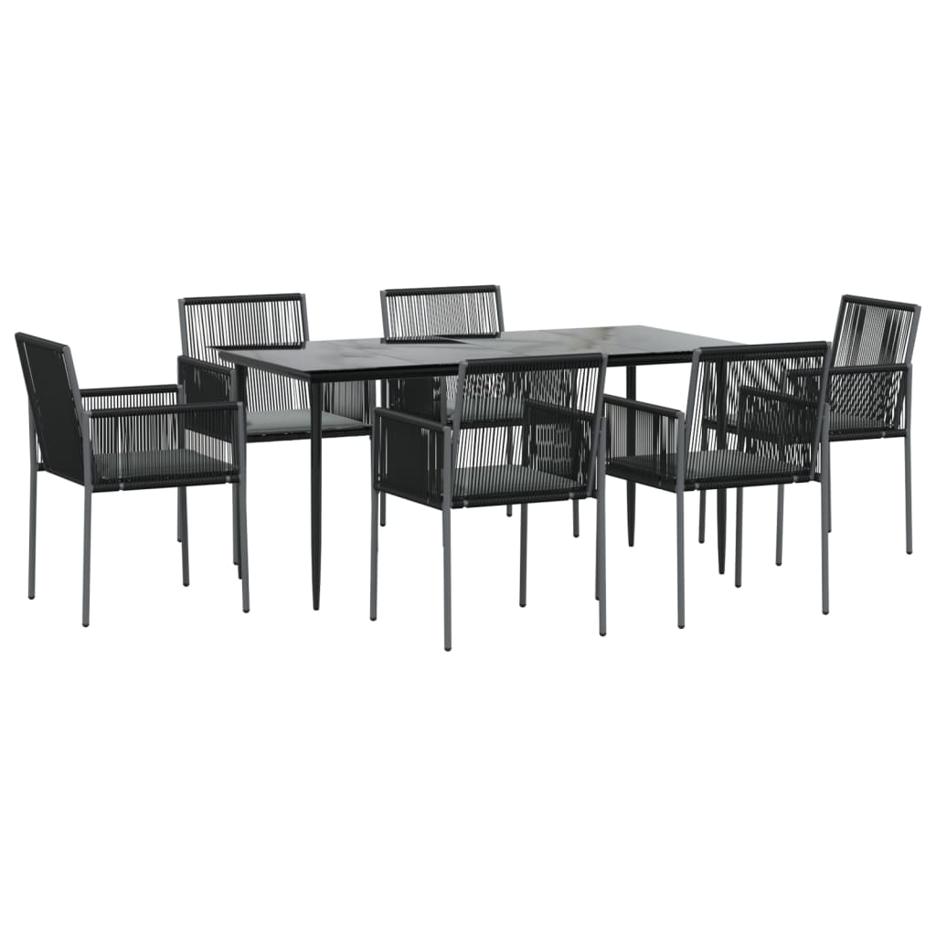 Ensemble table et chaise de jardin en résine tressée noire | Caserta