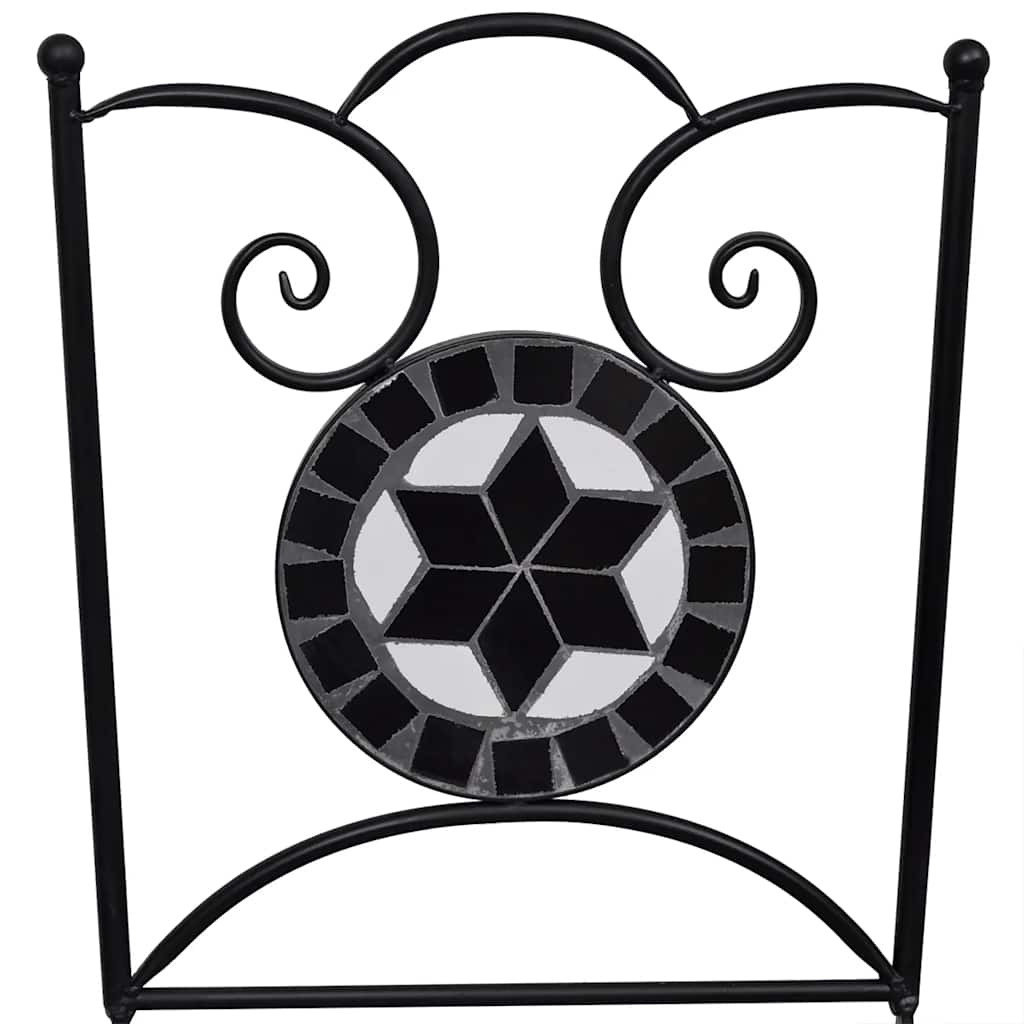 Lot de 2 chaises de jardin pliantes style bistrot en mosaïque | Tropea