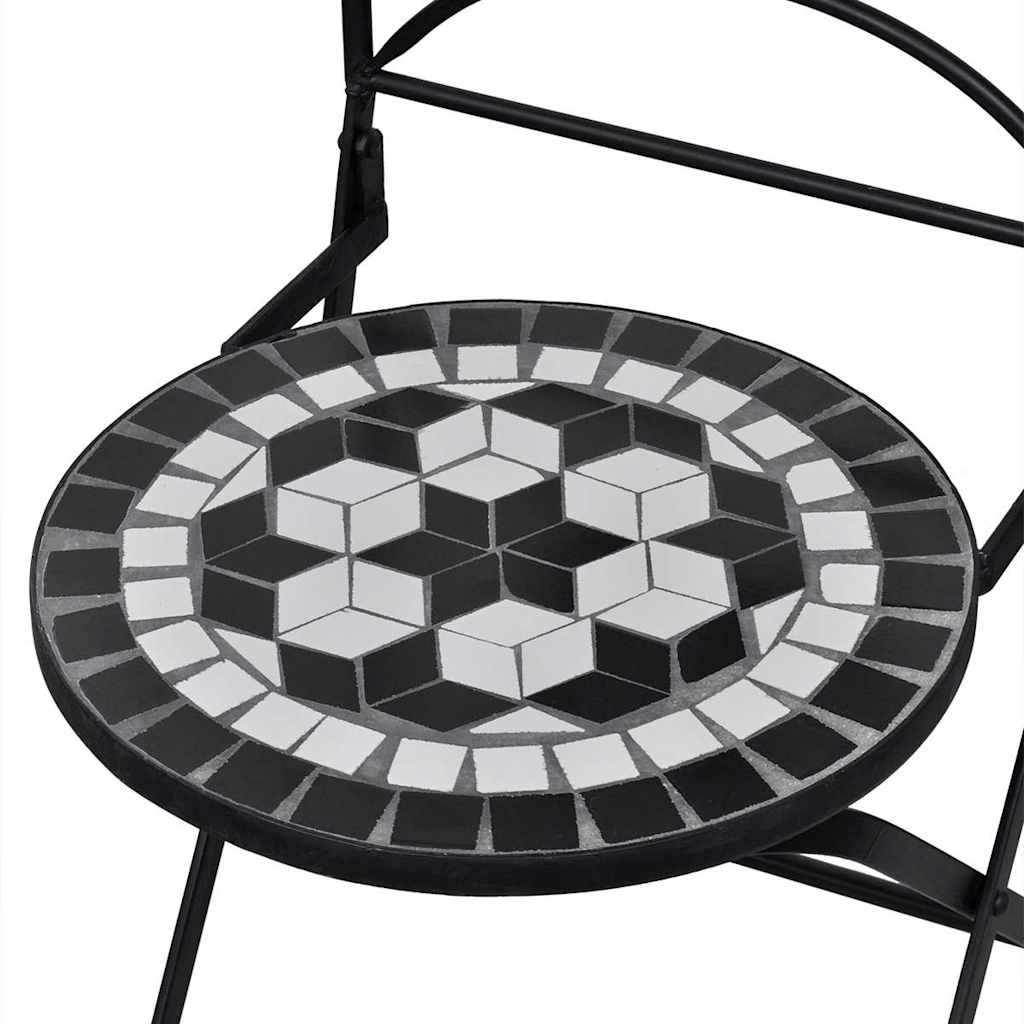 Lot de 2 chaises de jardin pliantes style bistrot en mosaïque | Tropea