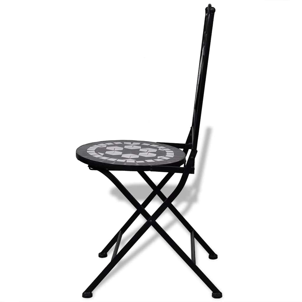 Lot de 2 chaises de jardin pliantes style bistrot en mosaïque | Tropea