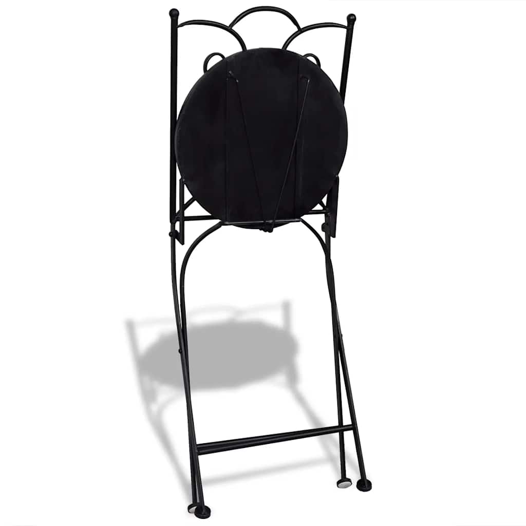 Lot de 2 chaises de jardin pliantes style bistrot en mosaïque | Tropea